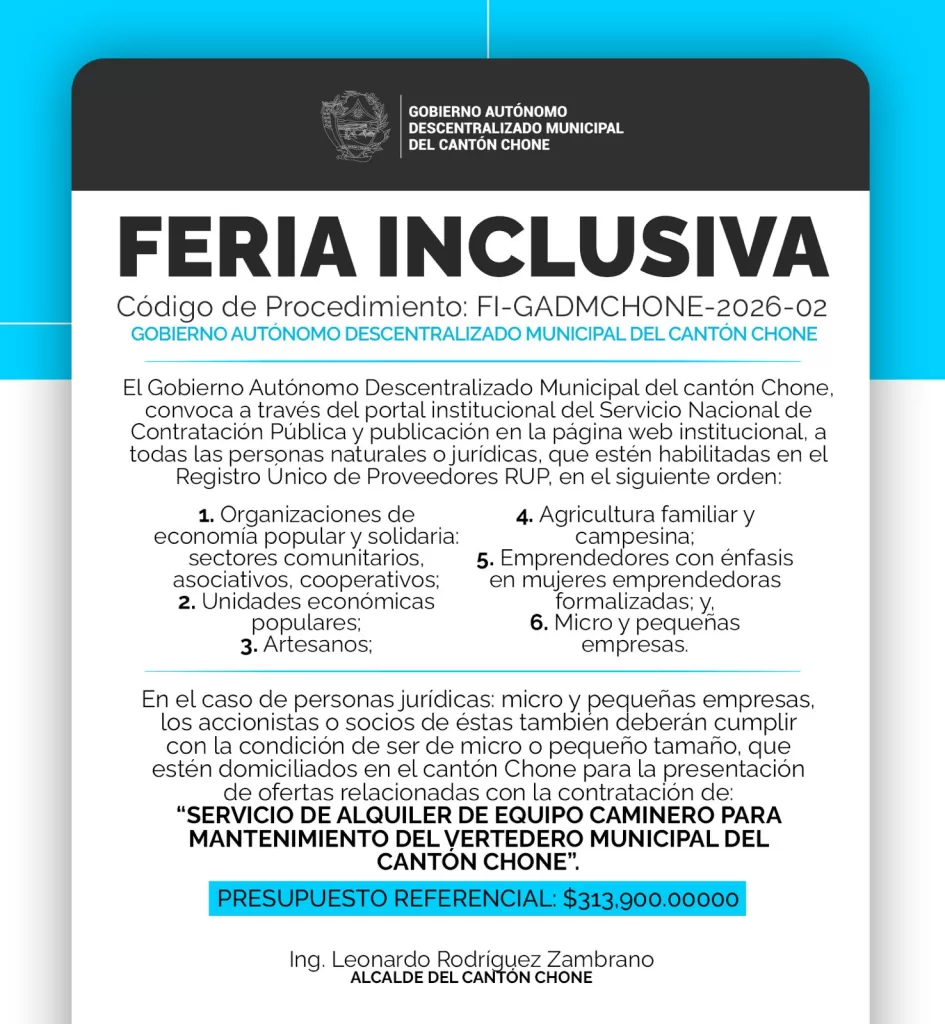 FI-GADMCHONE-2026-02 Convocatoria